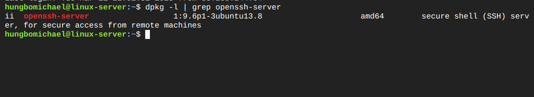 terminal output